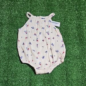 Old Navy Cream One Piece with Floral Print